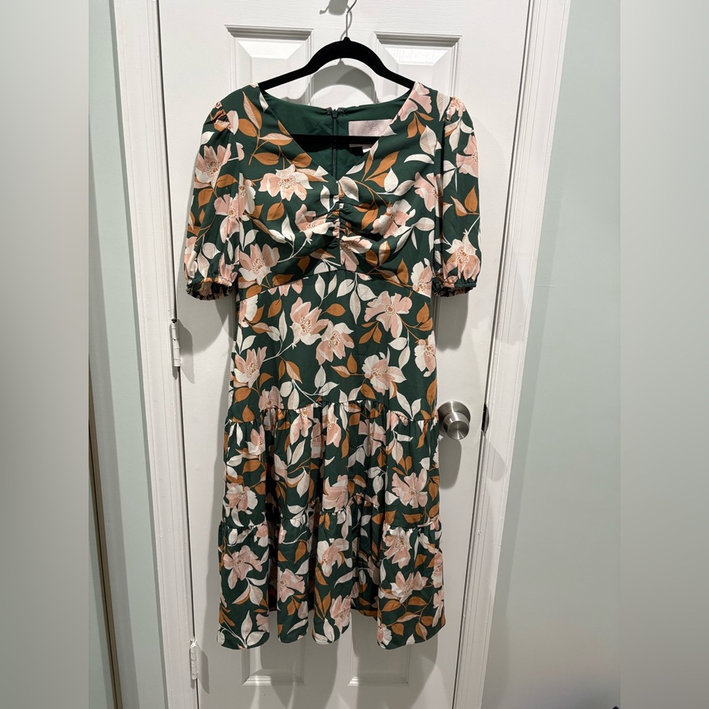 Gal Meets Glam Tegan floral print tiered midi dress